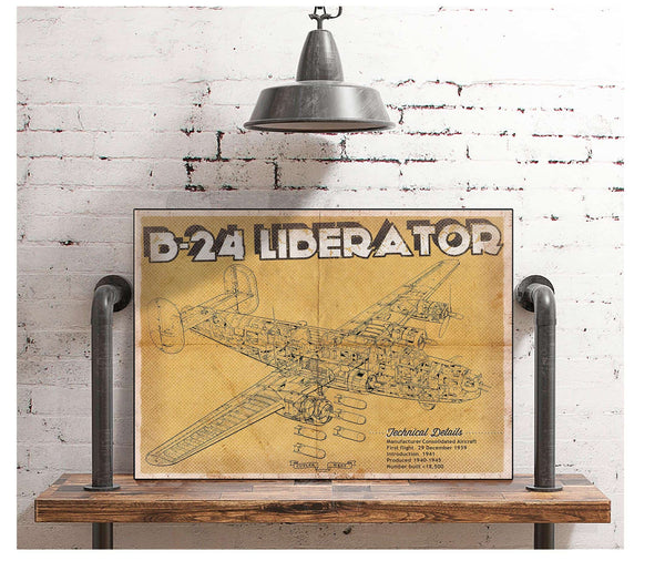 Cutler West Vintage B-24 Liberator Bomber Military Print