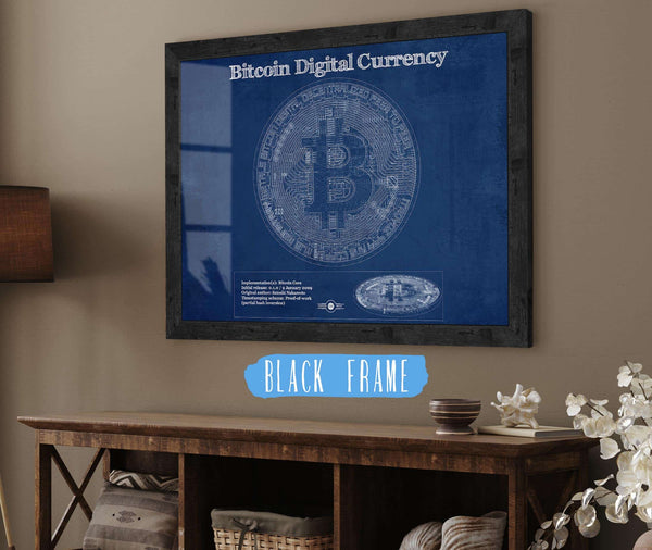 20" x 16" / Black Frame Cutler West Vintage Bitcoin Wall Art Print