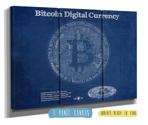 36" x 24" / 3 Panel Canvas Wrap Cutler West Vintage Bitcoin Wall Art Print
