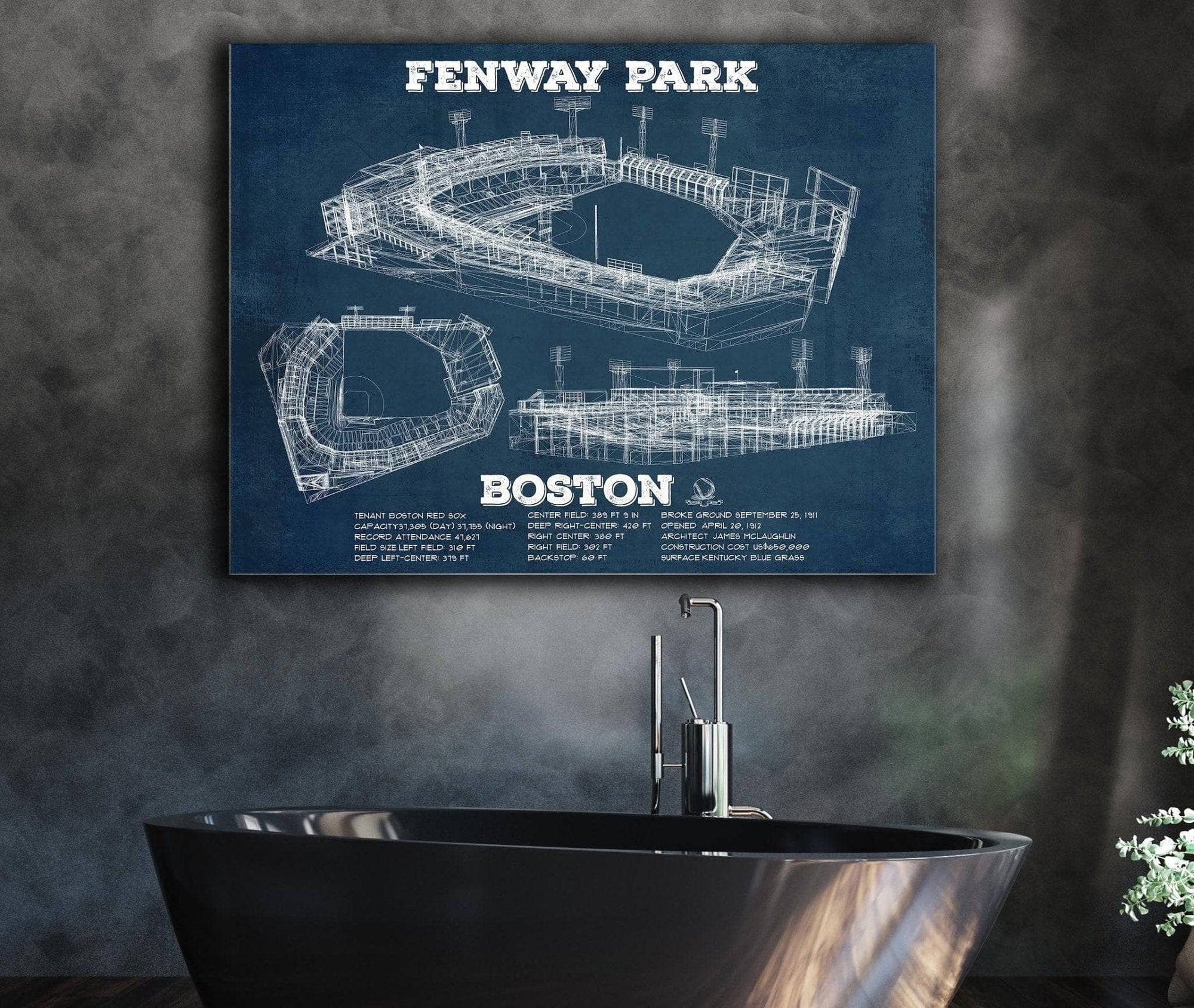 Cutler West Vintage Boston Red Sox  - Fenway Park Baseball Print