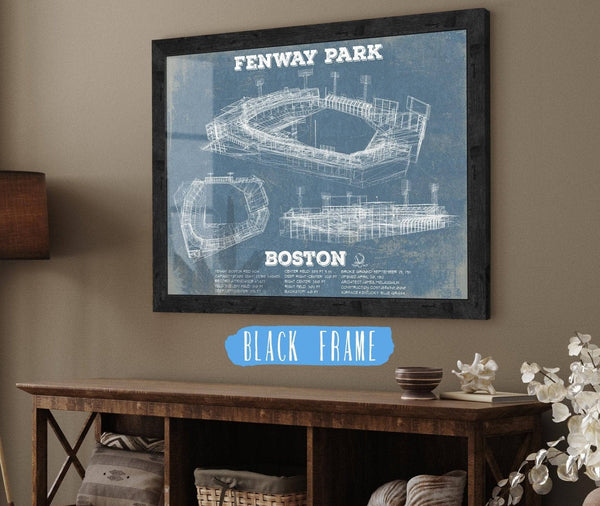20" x 16" / Black Frame Cutler West Vintage Boston Red Sox - Fenway Park Baseball Print
