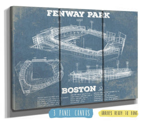 36" x 24" / 3 Panel Canvas Wrap Cutler West Vintage Boston Red Sox - Fenway Park Baseball Print