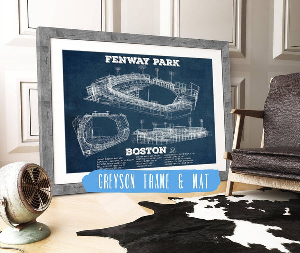 14" x 11" / Greyson Frame & Mat Cutler West Vintage Boston Red Sox - Vintage Fenway Park Baseball Print