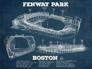 14" x 11" / Unframed Cutler West Vintage Boston Red Sox - Vintage Fenway Park Baseball Print