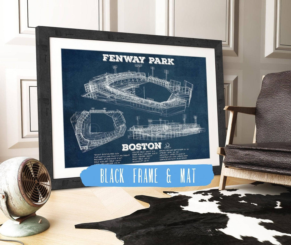 14" x 11" / Stretched Canvas Wrap Cutler West Vintage Boston Red Sox - Vintage Fenway Park Baseball Print