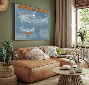 Cutler West Vintage Clemson Tigers - Memorial Stadium Football Print