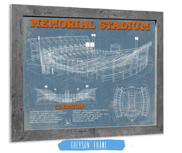Cutler West Vintage Clemson Tigers - Memorial Stadium Football Print