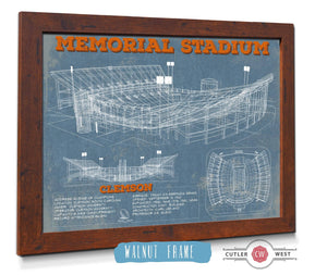 Cutler West Vintage Clemson Tigers - Memorial Stadium Football Print