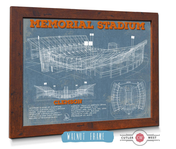 Cutler West Vintage Clemson Tigers - Memorial Stadium Football Print