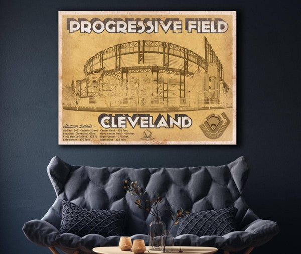 Cutler West Vintage Cleveland Indians Progressive Field Baseball Print