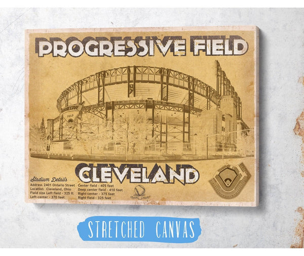 Cutler West Vintage Cleveland Indians Progressive Field Baseball Print
