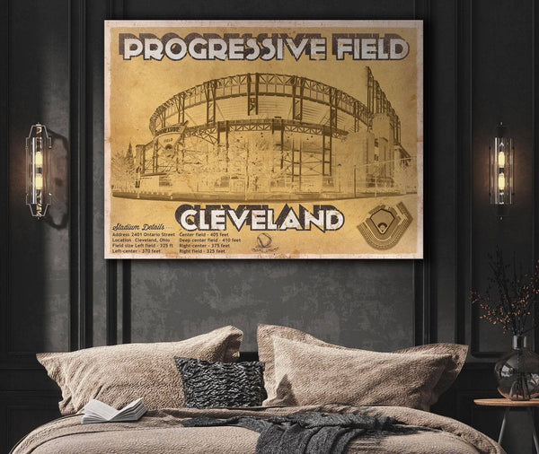 Cutler West Vintage Cleveland Indians Progressive Field Baseball Print
