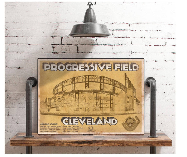 Cutler West Vintage Cleveland Indians Progressive Field Baseball Print