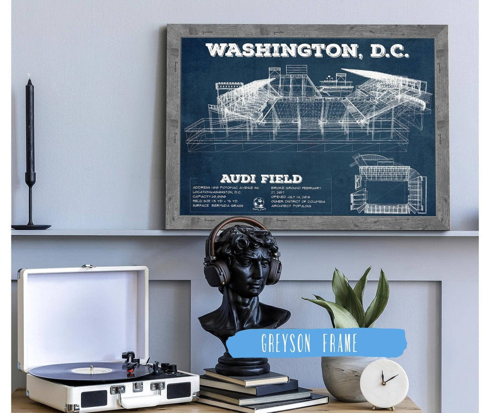 14" x 11" / Stretched Canvas Wrap Cutler West Vintage D.C. United Audi Field MLS Soccer Print