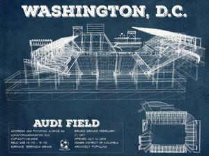 14" x 11" / Unframed Cutler West Vintage D.C. United Audi Field MLS Soccer Print