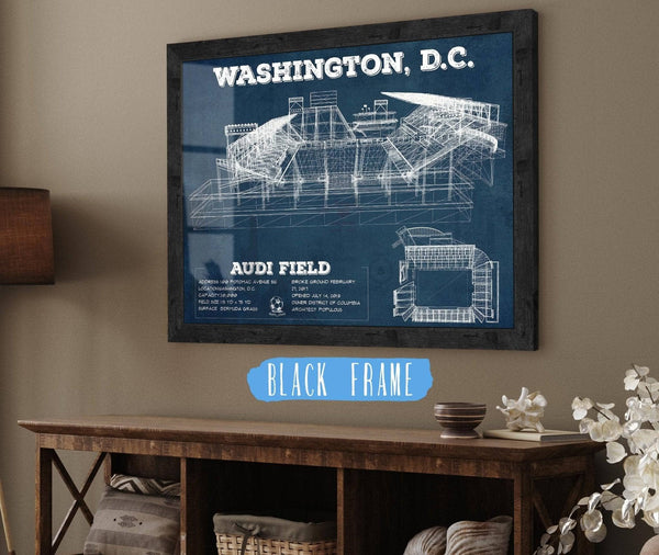 20" x 16" / Black Frame Cutler West Vintage D.C. United Audi Field MLS Soccer Print