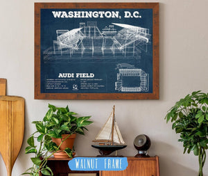 20" x 16" / Walnut Frame Cutler West Vintage D.C. United Audi Field MLS Soccer Print