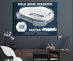 Cutler West Vintage Denver Broncos Mile High Stadium Football Print