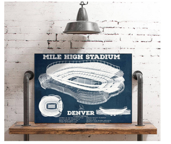 Cutler West Vintage Denver Broncos Mile High Stadium Football Print