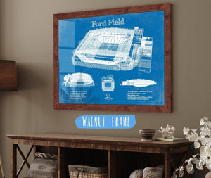 Cutler West Vintage Detroit Lions Ford Field Vintage Wall Art