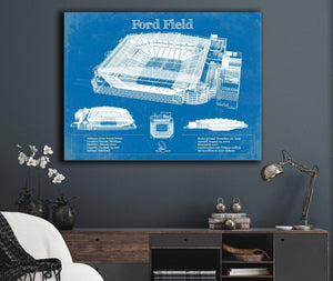 Cutler West Vintage Detroit Lions Ford Field Vintage Wall Art
