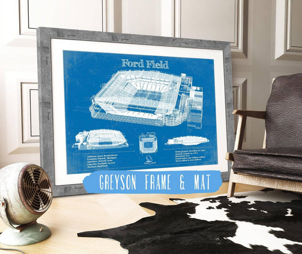 Cutler West Vintage Detroit Lions Ford Field Vintage Wall Art