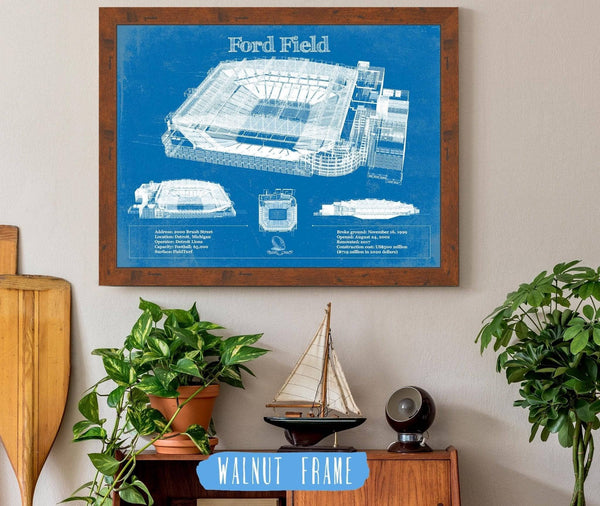 Cutler West Vintage Detroit Lions Ford Field Vintage Wall Art