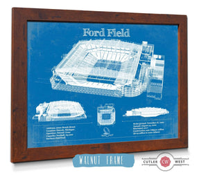 14" x 11" / Greyson Frame Cutler West Vintage Detroit Lions Ford Field Vintage Wall Art