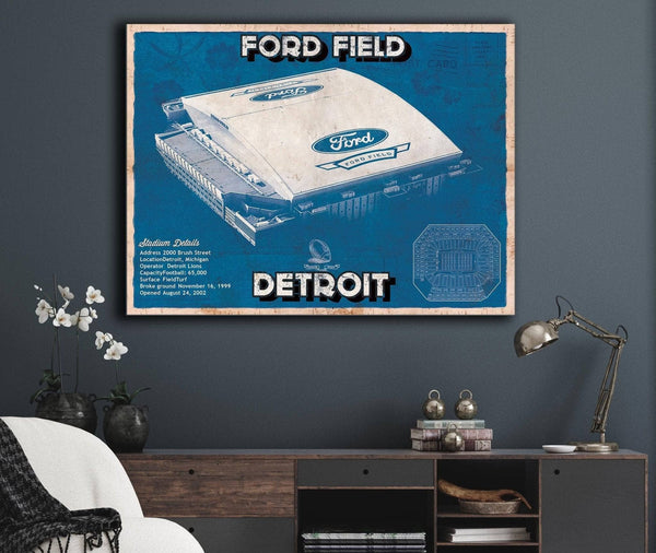 Cutler West Vintage Detroit Lions Ford Field Wall Art