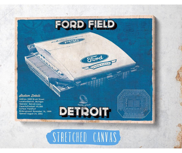 Cutler West Vintage Detroit Lions Ford Field Wall Art