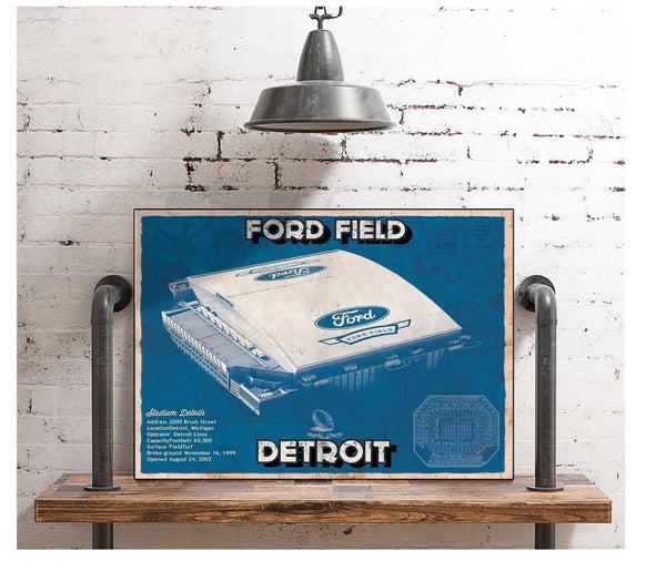Cutler West Vintage Detroit Lions Ford Field Wall Art