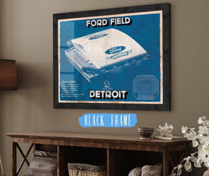 20" x 16" / Black Frame Cutler West Vintage Detroit Lions Ford Field Wall Art