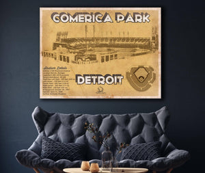 Cutler West Vintage Detroit Tigers Comerica Park Baseball Print