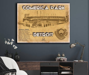 Cutler West Vintage Detroit Tigers Comerica Park Baseball Print