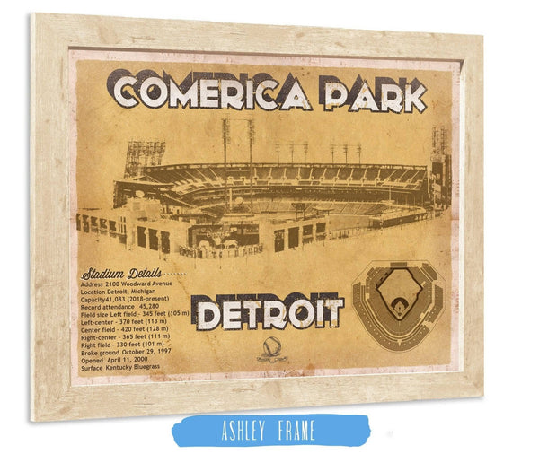 Cutler West Vintage Detroit Tigers Comerica Park Baseball Print