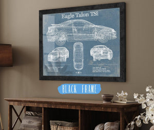 20" x 16" / Black Frame Cutler West Vintage Eagle Talon TSi Blueprint Vintage Auto Print