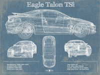 Cutler West Vehicle Collection Vintage Eagle Talon TSi Blueprint Vintage Auto Print