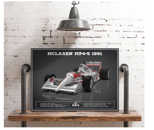 Cutler West Vintage F1 McLaren MP46 1991 Formula One Race Car Print
