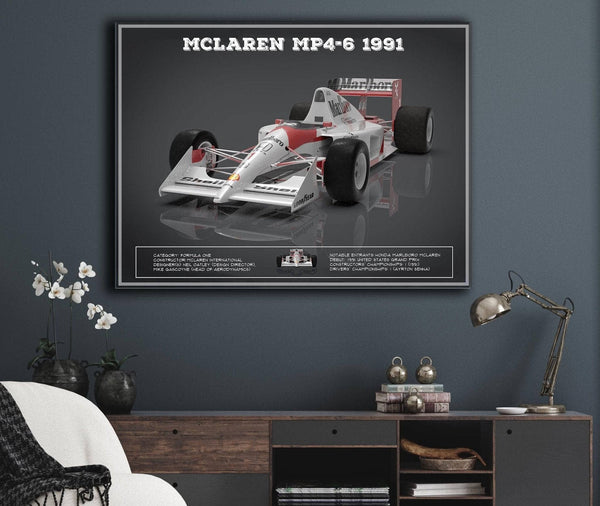 Cutler West Vintage F1 McLaren MP46 1991 Formula One Race Car Print