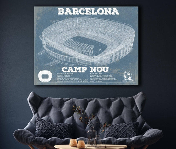 Cutler West Vintage FC Barcelona Camp Nou Stadium Soccer Print