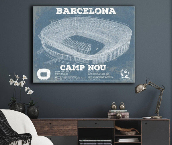Cutler West Vintage FC Barcelona Camp Nou Stadium Soccer Print