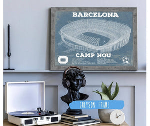 14" x 11" / Greyson Frame Cutler West Vintage FC Barcelona Camp Nou Stadium Soccer Print