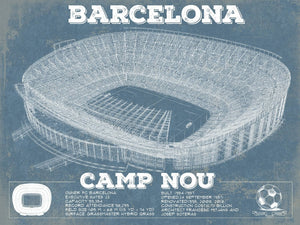 14" x 11" / Unframed Cutler West Vintage FC Barcelona Camp Nou Stadium Soccer Print