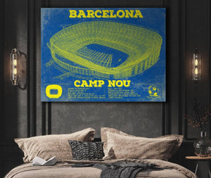 Cutler West Vintage FC Barcelona Camp Nou Team Color Stadium Soccer Print