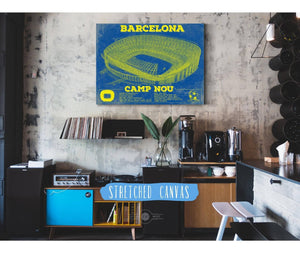 Cutler West Vintage FC Barcelona Camp Nou Team Color Stadium Soccer Print