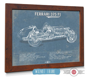 20" x 16" / Walnut Frame Cutler West Vintage Ferrari 375 Formula One Race Car Print