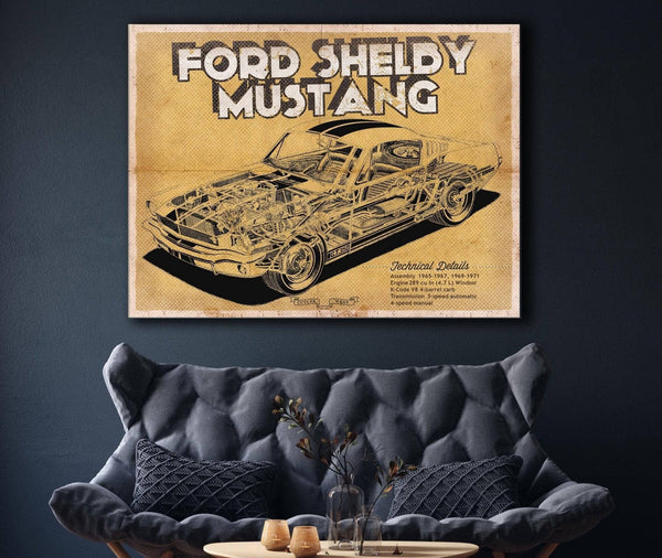 Cutler West Vintage Ford Shelby Mustang Sports Car Print