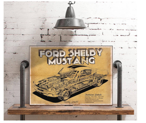 Cutler West Vintage Ford Shelby Mustang Sports Car Print