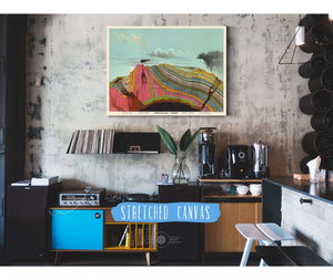 Cutler West Vintage Geological Chart Illustration by Levi Walter Yaggy 1893 Volcano Eruption Gallery