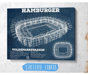 Cutler West Vintage Hamburger Sv Football Volksparkstadion Stadium Blueprint Soccer Print